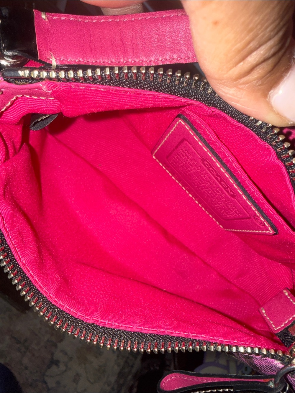 Coach Vintage Hampton Pink Plaid Shoulder Bag with Black Trim prestige - Picture 10 of 10